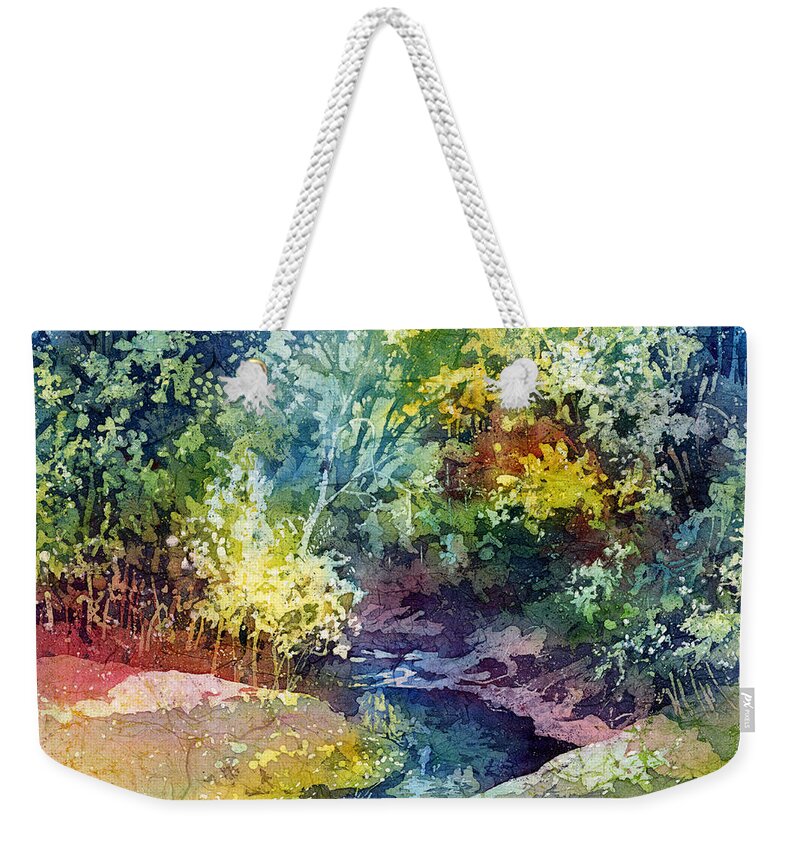 Autumn Weekender Tote Bag featuring the painting Wolf Pen Creek by Hailey E Herrera
