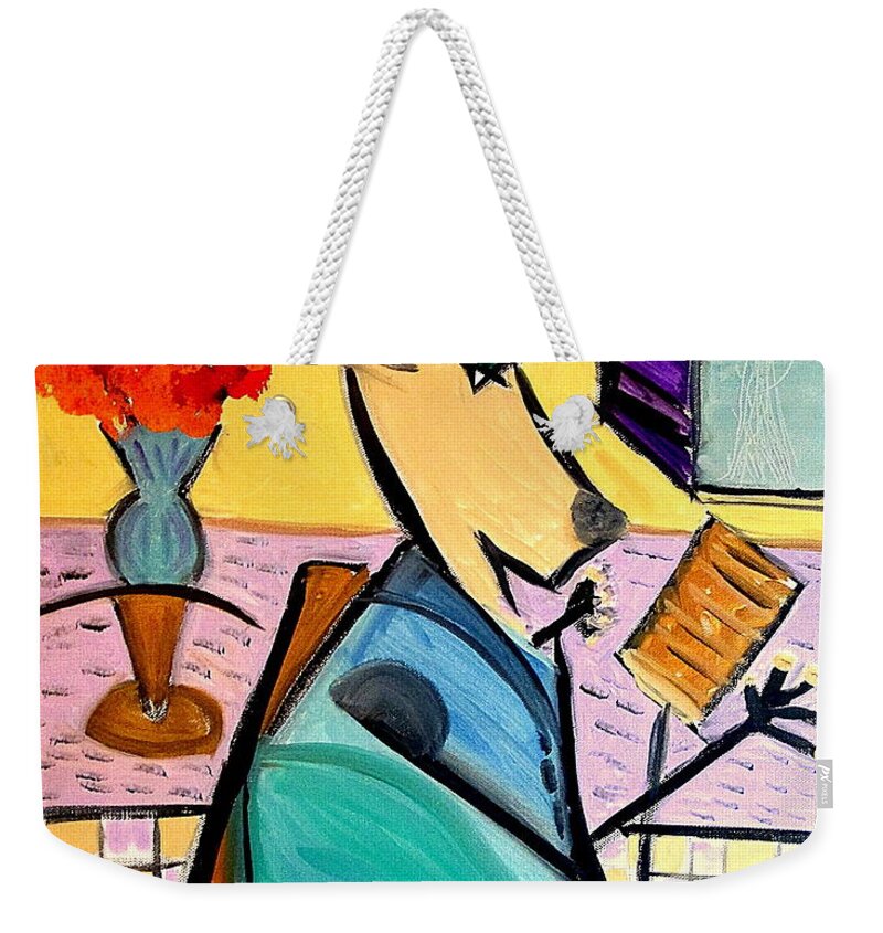 Wolfgang Weekender Tote Bag featuring the painting Wolfgang by Bill OConnor