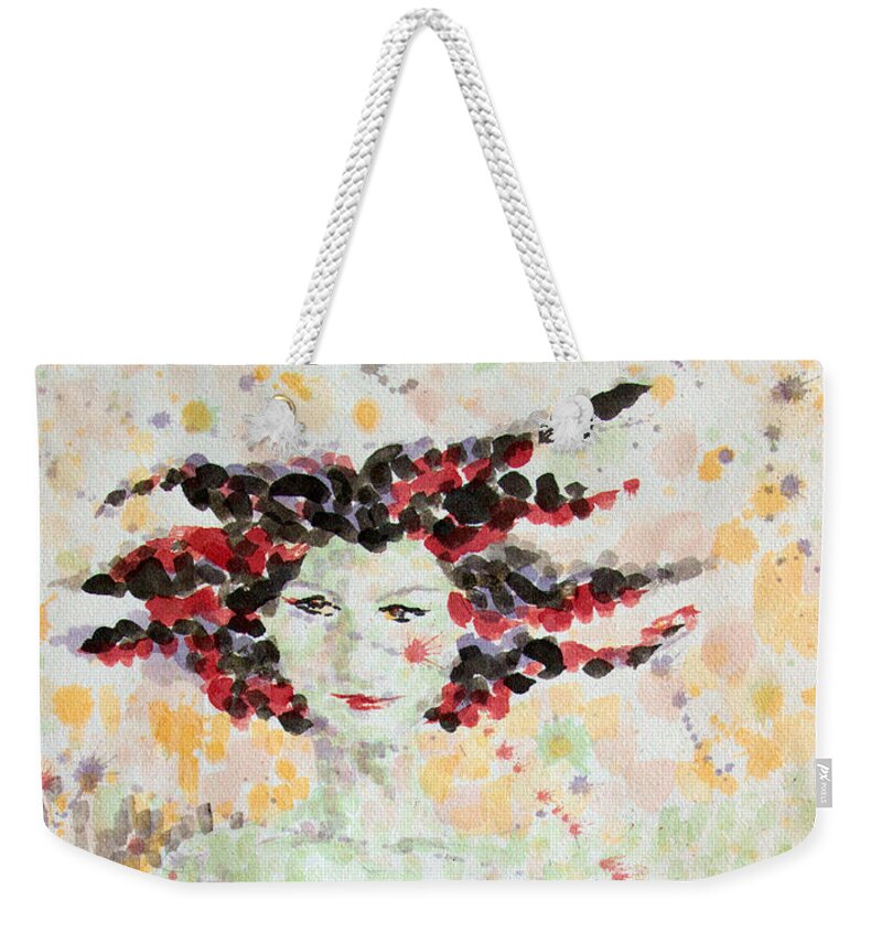 Bonnie Follett Weekender Tote Bag featuring the painting Woman of Glory by Bonnie Follett