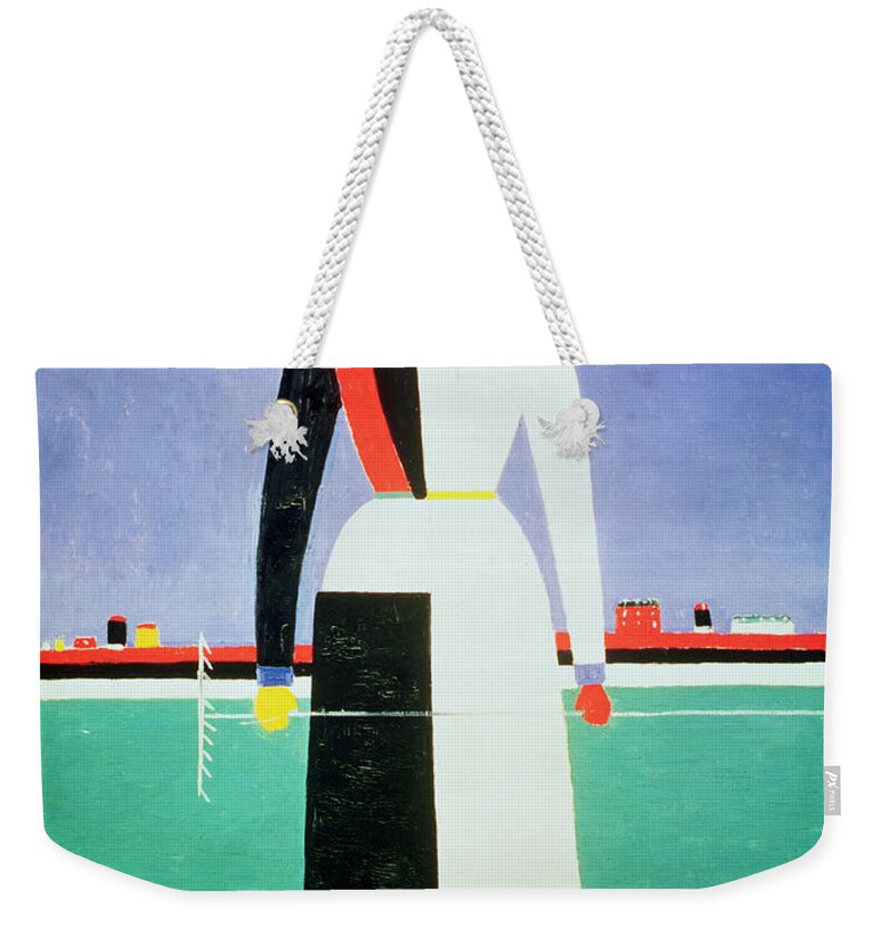 La Femme Au Weekender Tote Bag featuring the painting Woman with a Rake by Kazimir Severinovich Malevich