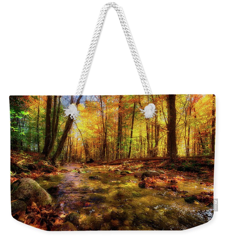 Fall Weekender Tote Bag featuring the photograph Wonalancet River by Robert Clifford