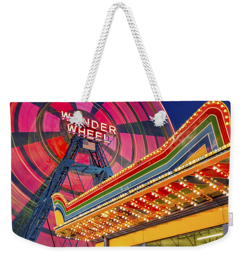 Wonder Wheel Weekender Tote Bag featuring the photograph Wonder Wheel At Coney Island by Susan Candelario