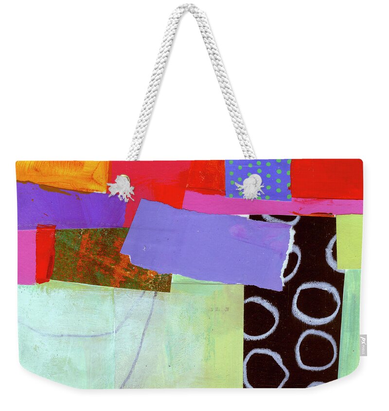 Grid Weekender Tote Bag featuring the painting Wonky Grid #19 by Jane Davies