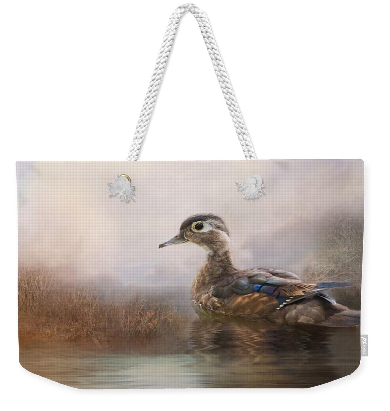 Ducks Weekender Tote Bag featuring the photograph Wood Duck by Robin-Lee Vieira