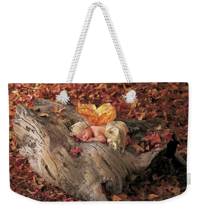 Fall Weekender Tote Bag featuring the photograph Woodland Fairy by Anne Geddes