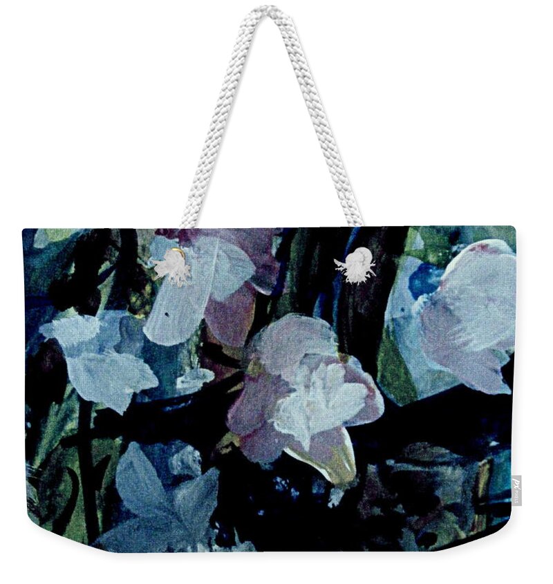 Gouache Abstract Flower Painting Weekender Tote Bag featuring the painting Woodland Flowers by Nancy Kane Chapman