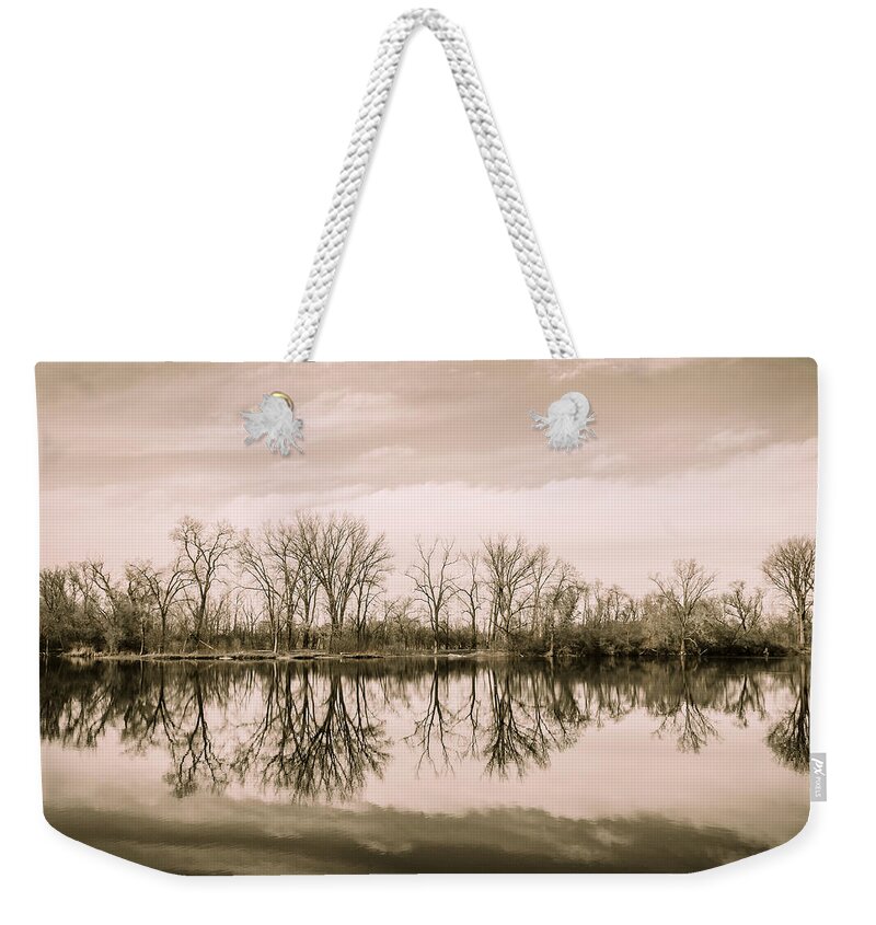Forest Preserve Weekender Tote Bag featuring the photograph Woods of Wayne on Reflection by Joni Eskridge