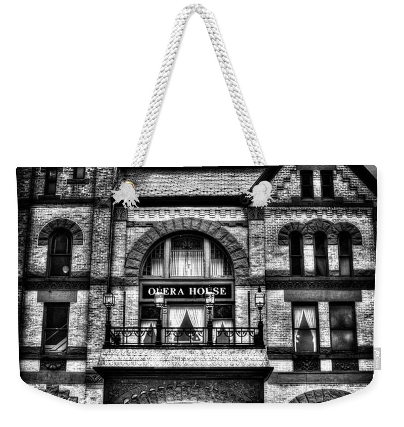 Illinois Weekender Tote Bag featuring the photograph Woodstock Opera House by Roger Passman