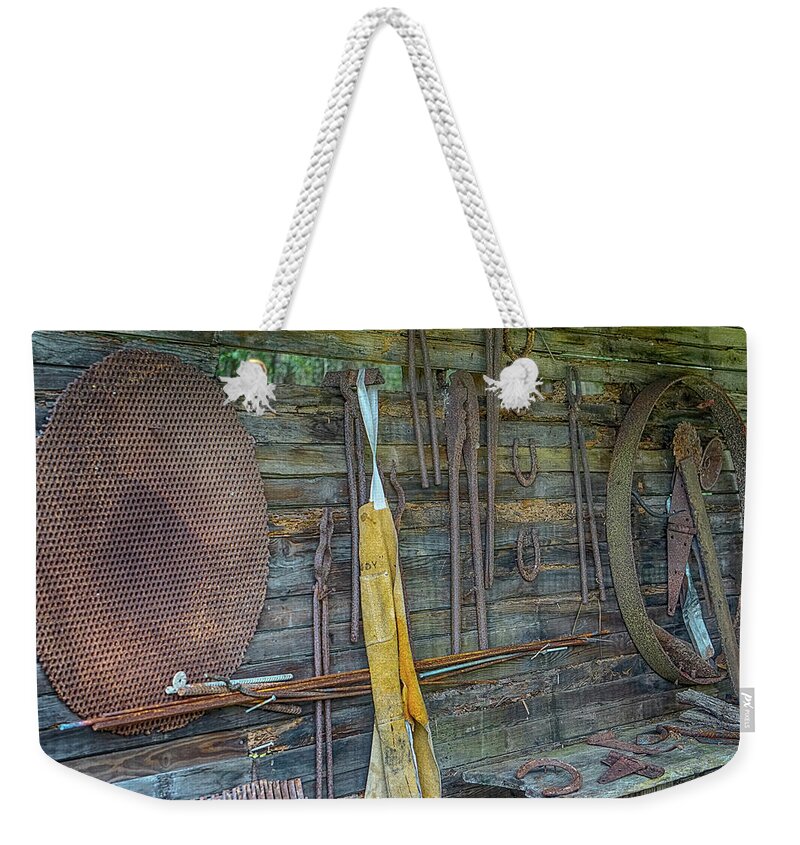 Shop Weekender Tote Bag featuring the photograph Work Shop by Dennis Dugan