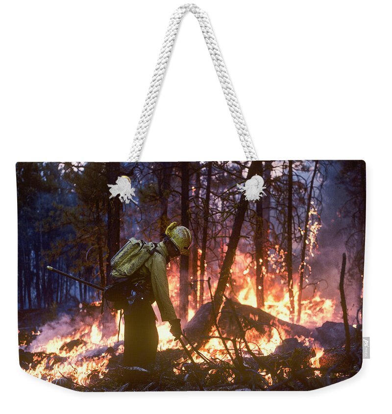 California Weekender Tote Bag featuring the photograph Working on the Fireline by Robert Potts