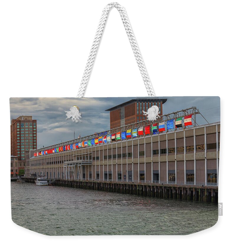 World Trade Center Boston Weekender Tote Bag featuring the photograph World Trade Center Boston by Brian MacLean