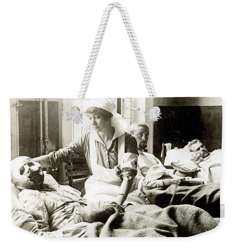 1914 Weekender Tote Bag featuring the photograph World War I - Nurse by Granger