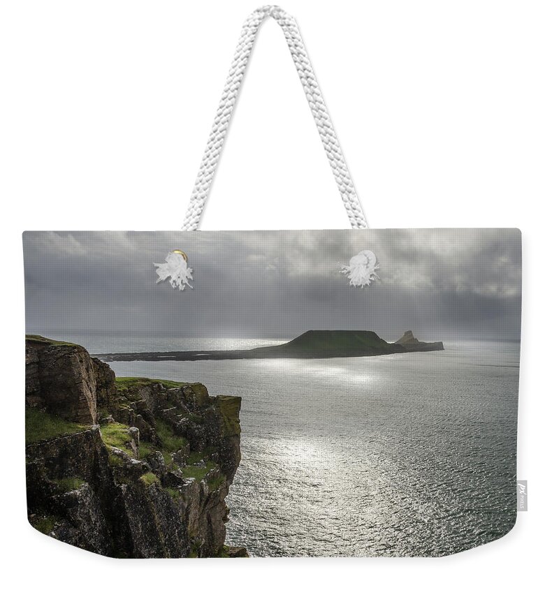 Worms Weekender Tote Bag featuring the photograph Worms Head, Rhossili Bay 2 by Perry Rodriguez