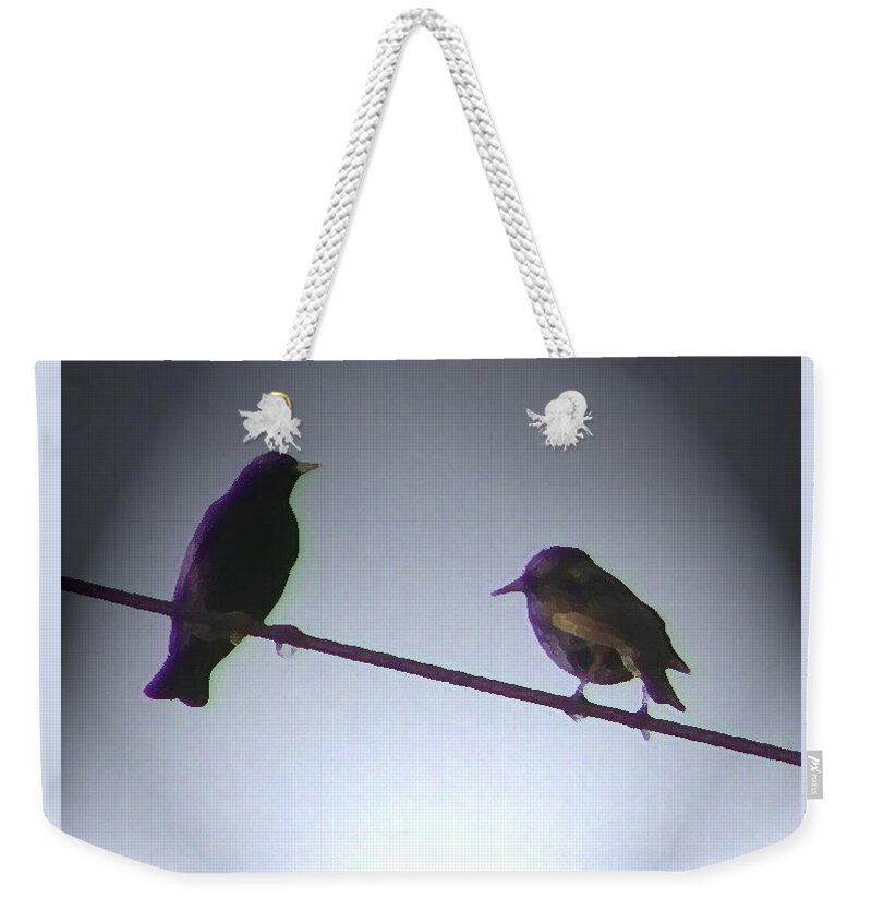 Abstract Weekender Tote Bag featuring the photograph Wren Ya Goin Out wit Me by Lenore Senior