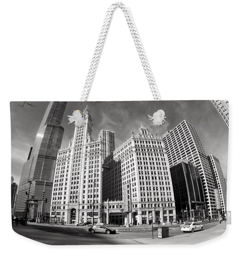 Chicago Weekender Tote Bag featuring the photograph Wrigley Building - Chicago by Jackson Pearson