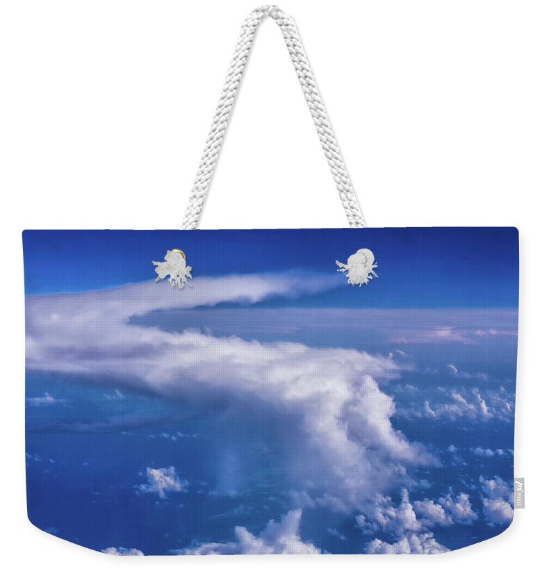 2015 Travels Weekender Tote Bag featuring the photograph Writing In The Sky by Louise Lindsay