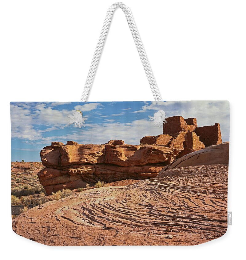 Arizona Weekender Tote Bag featuring the photograph Wukoki Rock Swirl by Tom Daniel