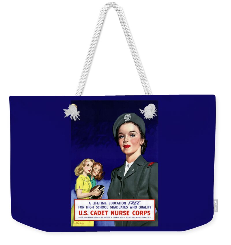Nursing Weekender Tote Bag featuring the painting WW2 US Cadet Nurse Corps by War Is Hell Store
