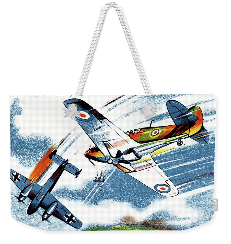 1940s Weekender Tote Bag featuring the drawing BRITISH FIGHTER, c1943 by Granger