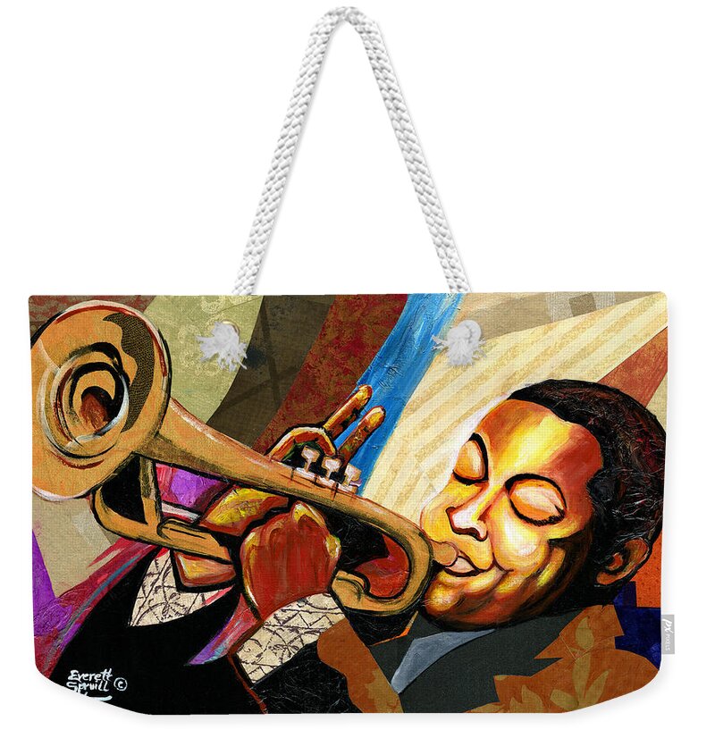 Everett Spruill Weekender Tote Bag featuring the painting Wynton Marsalis by Everett Spruill
