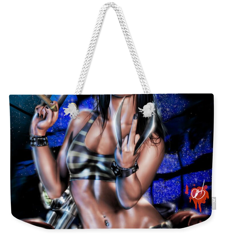 Marvel Weekender Tote Bag featuring the painting X-23 Logan's Run by Pete Tapang