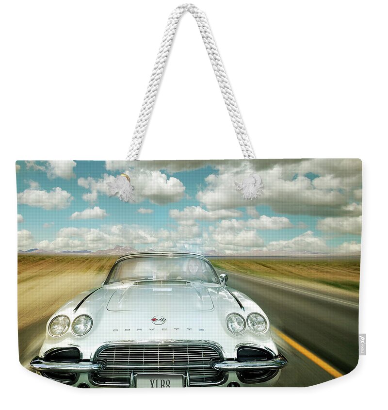 Corvette Weekender Tote Bag featuring the photograph Xlr8 by John Anderson