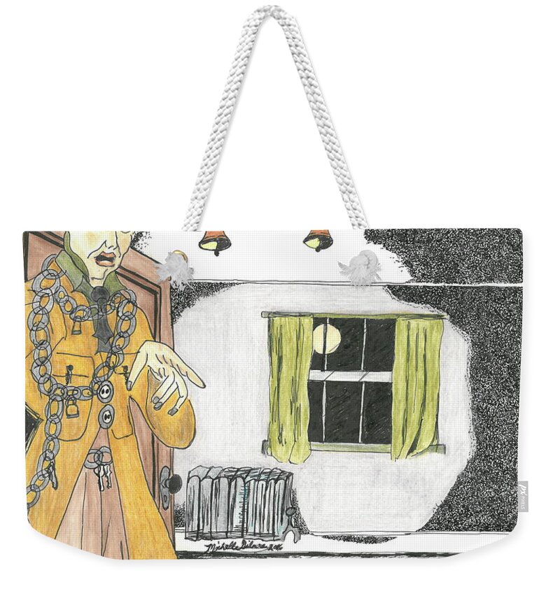 Cartoon Weekender Tote Bag featuring the mixed media Xmas Illustration by Michelle Gilmore