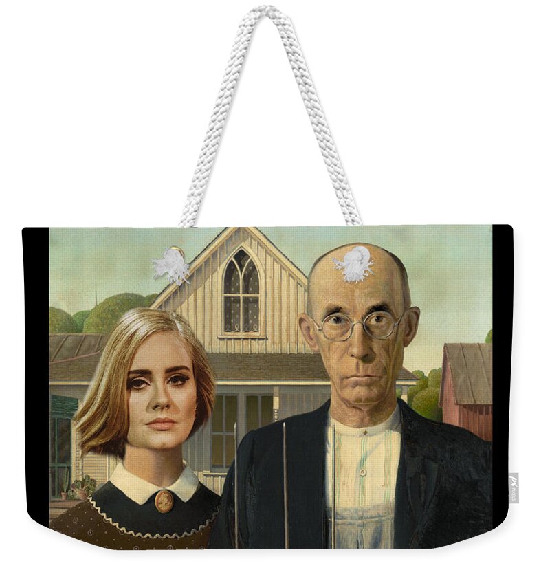 Humor Weekender Tote Bag featuring the digital art The Farmer and Adele by Tim Nyberg