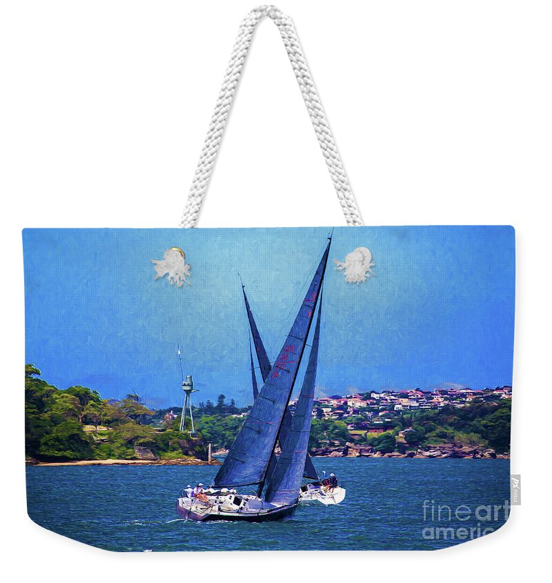 Yacht Race Weekender Tote Bag featuring the photograph Yacht race on Sydney Harbour by Sheila Smart Fine Art Photography