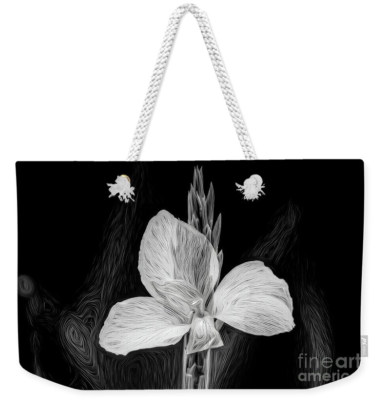 Summer Weekender Tote Bag featuring the digital art Yellow black and white by Ed Taylor