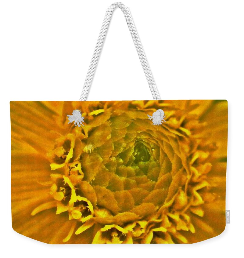 Flower Weekender Tote Bag featuring the digital art Yellow flower2 by Kumiko Izumi