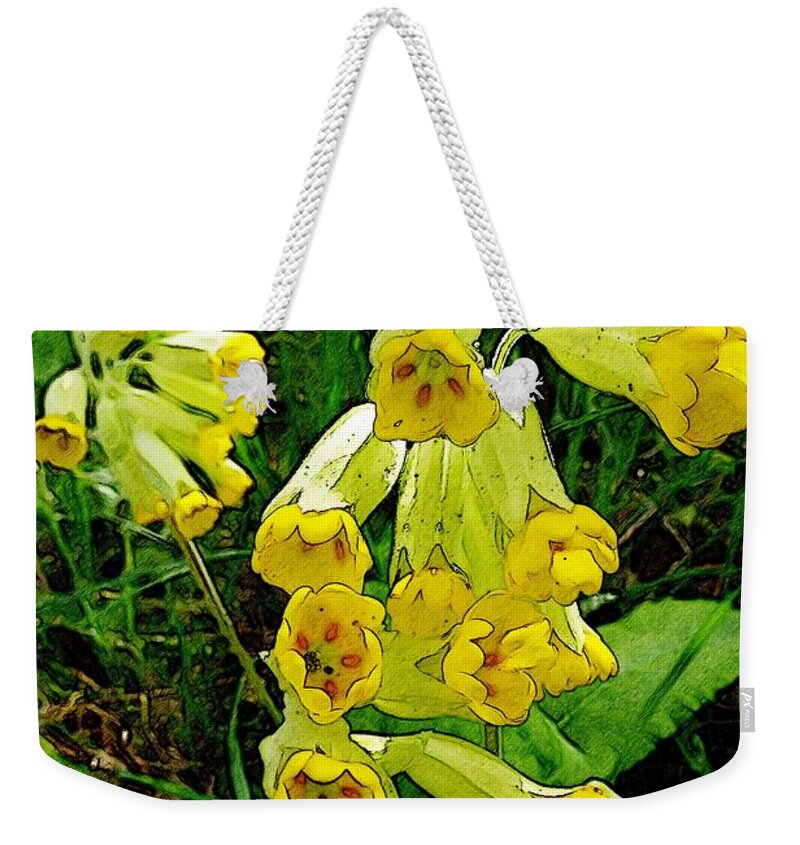 A Path Of Petals Weekender Tote Bag featuring the photograph Yellow Flowers 2 by Jean Bernard Roussilhe