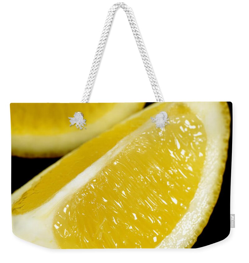 Botany Weekender Tote Bag featuring the photograph Yellow Lemon Citrus Aurantifolia by Gerard Lacz