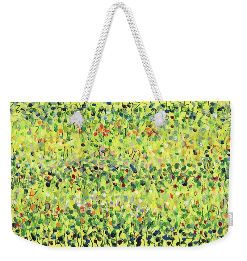 Landscape Weekender Tote Bag featuring the painting Yellow Mirage by Lynne Taetzsch