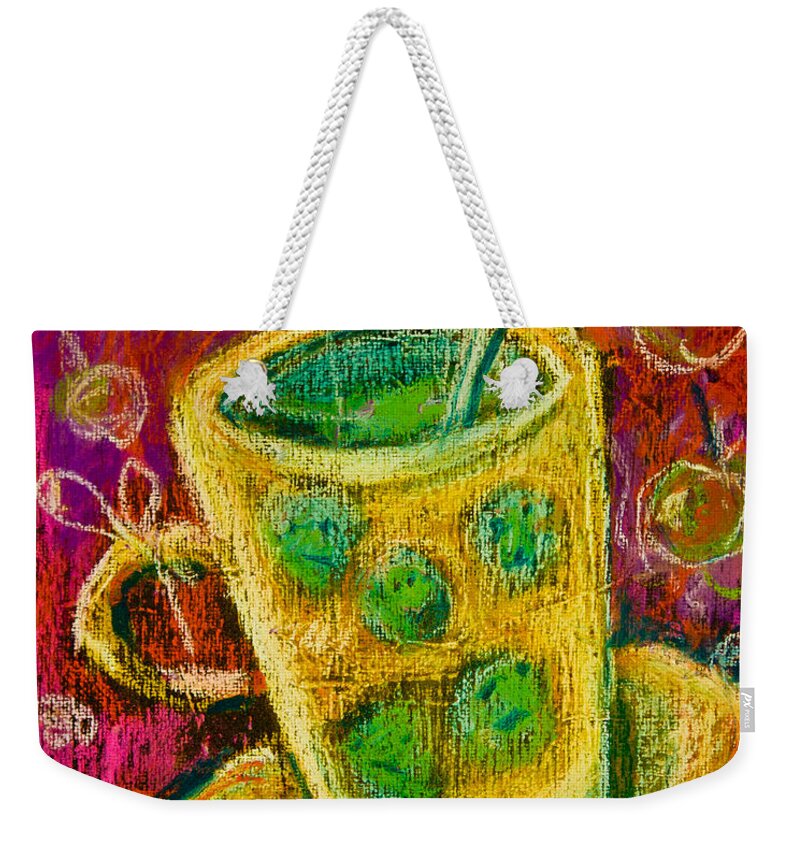 Mug Weekender Tote Bag featuring the painting Yellow mug by Maxim Komissarchik