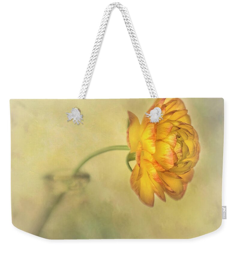 Bloom Weekender Tote Bag featuring the photograph Yellow Ranunculus by David and Carol Kelly