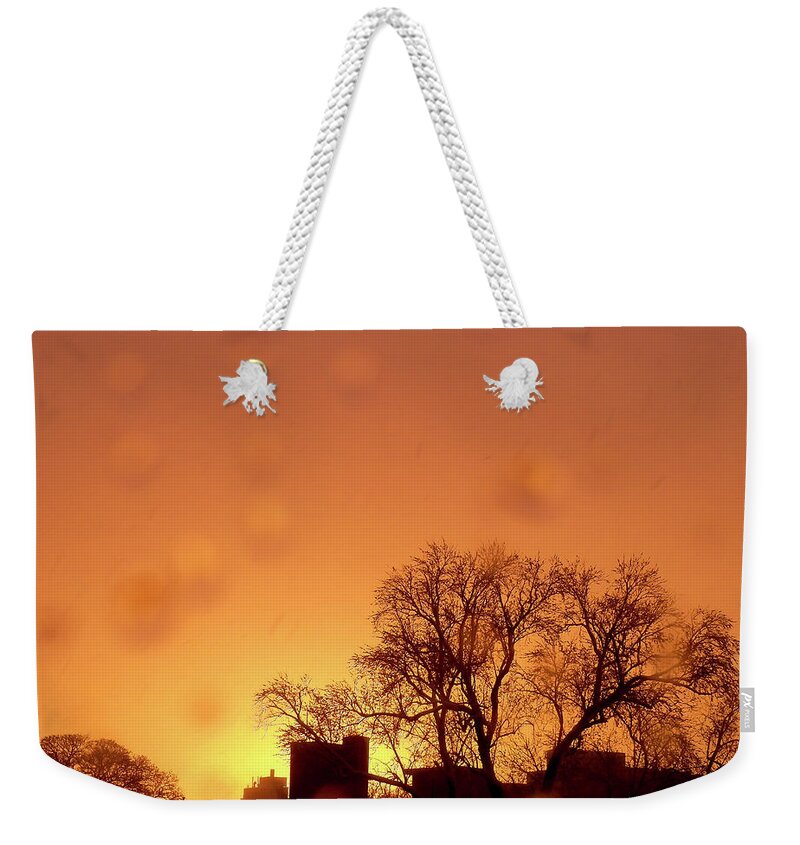 Massachusetts Weekender Tote Bag featuring the photograph Yellow Sun by Christopher Brown