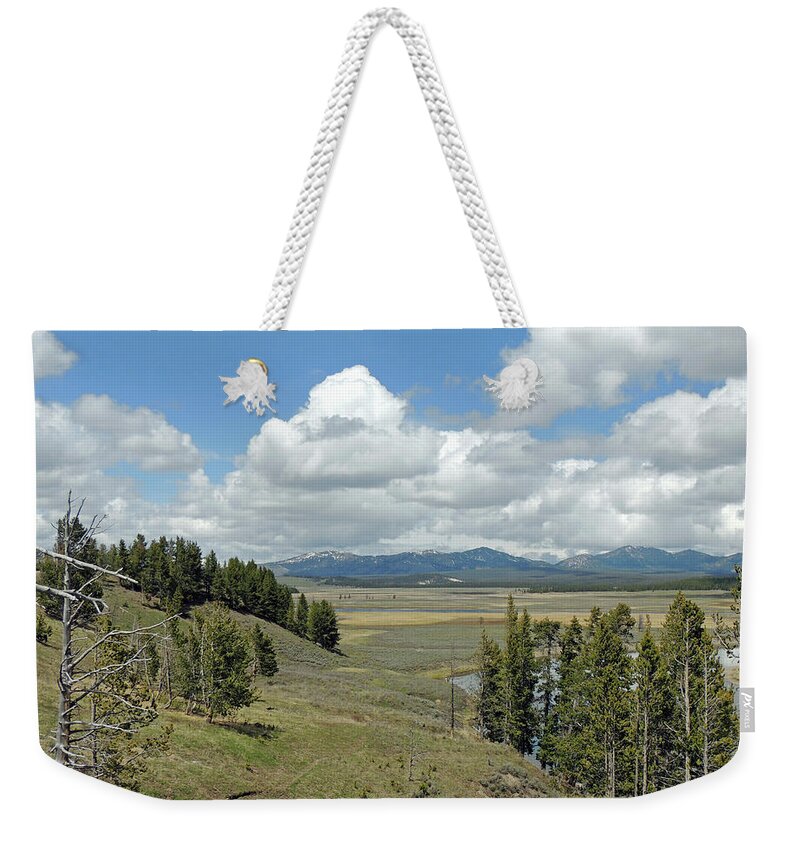 Yellowstone Weekender Tote Bag featuring the photograph Yellowstone Caldera by Jayne Wilson