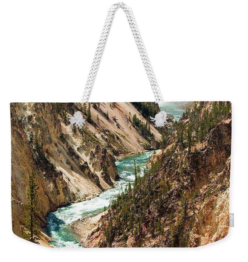 Yellowstone Weekender Tote Bag featuring the photograph Yellowstone Waterfalls by Sebastian Musial