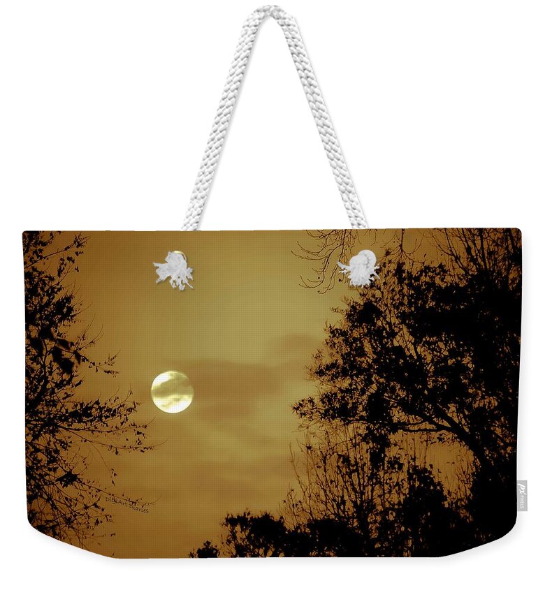 Moon Weekender Tote Bag featuring the photograph Yesteryears Moon by DigiArt Diaries by Vicky B Fuller