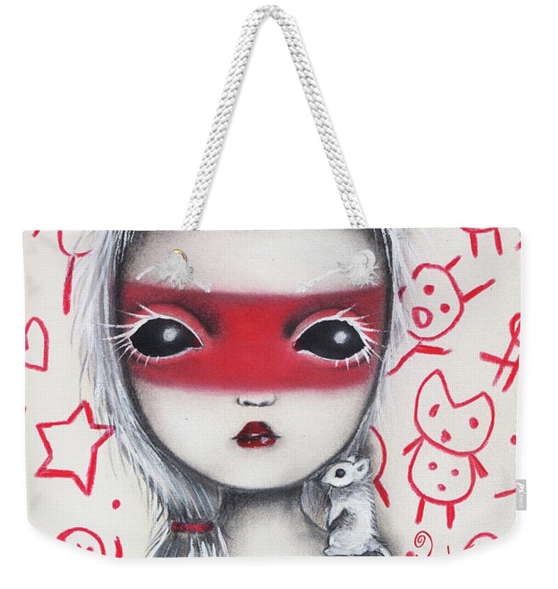 Inspired By Die Antwoord Weekender Tote Bag featuring the painting Yo by Abril Andrade