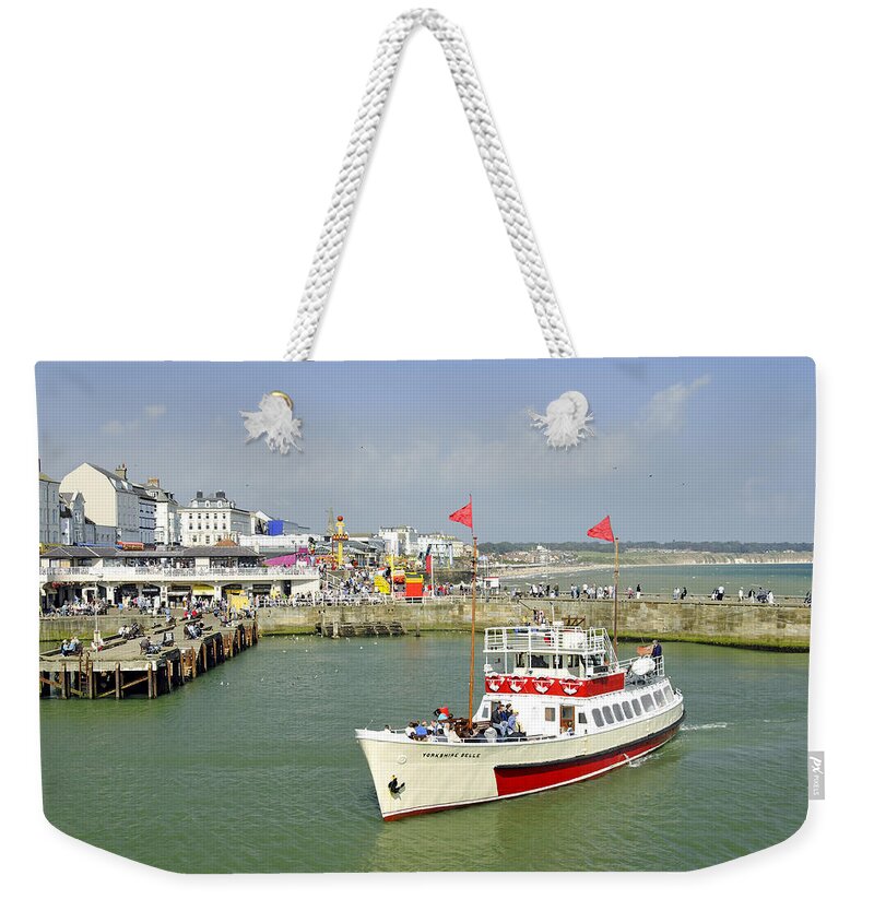 Europe Weekender Tote Bag featuring the photograph Yorkshire Belle in Bridlington Harbour by Rod Johnson