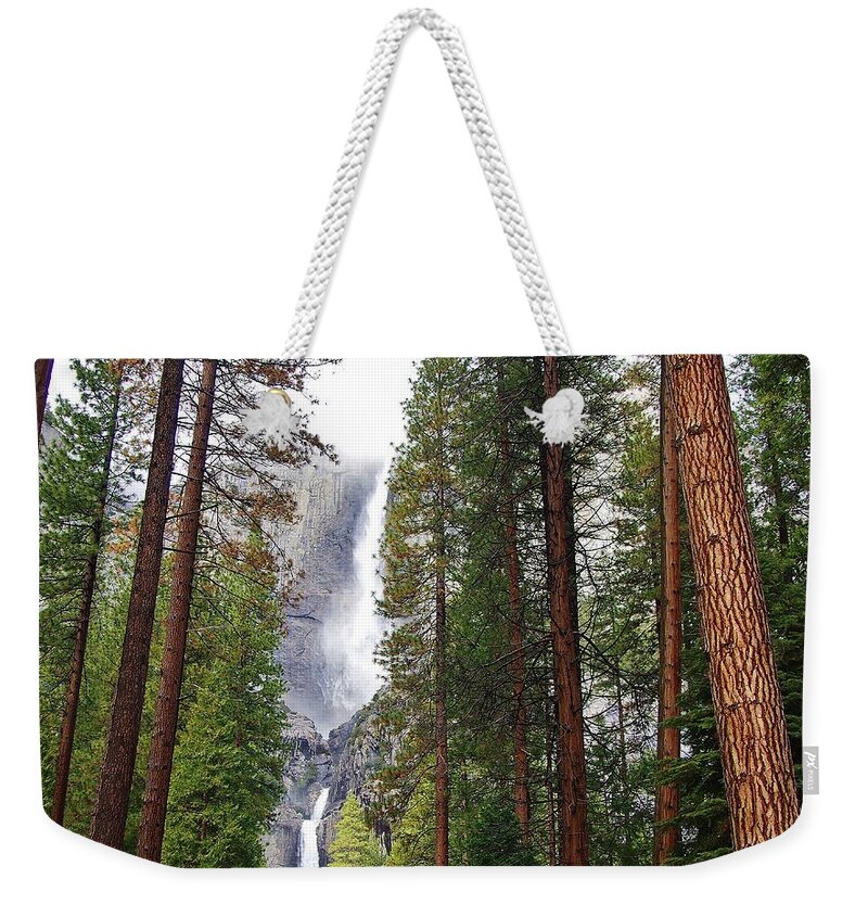 Yosemite Falls Weekender Tote Bag featuring the photograph Yosemite Falls A by Phyllis Spoor