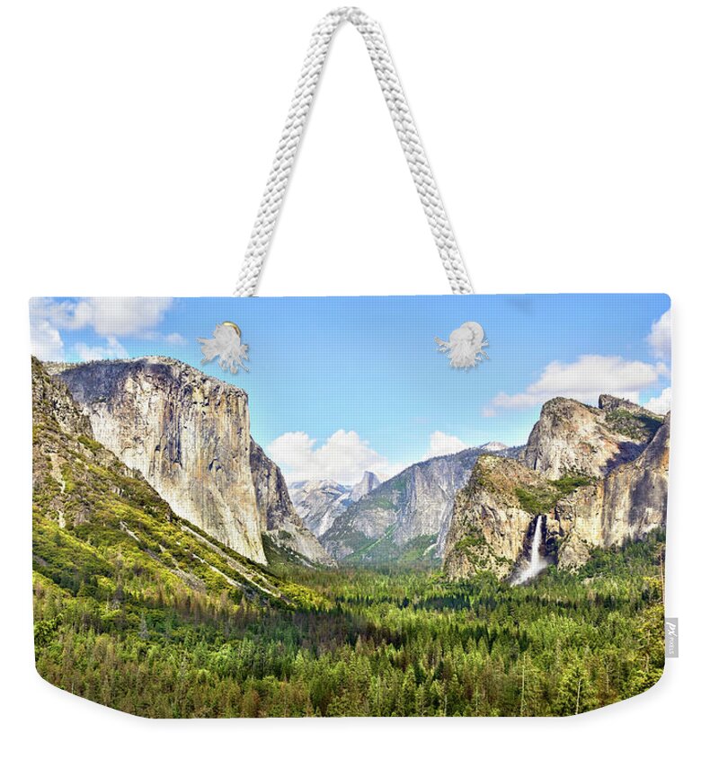 Landscape Weekender Tote Bag featuring the photograph Yosemite Tunnel View Afternoon by Brian Tada
