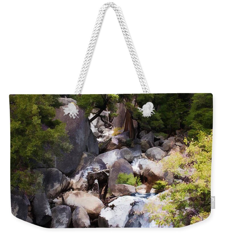 Nature Weekender Tote Bag featuring the photograph Yosemite's Cascade Creek Fall by Susan Eileen Evans