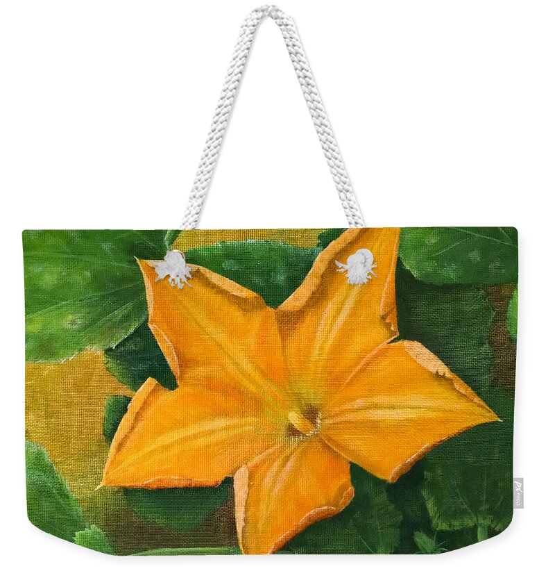 Zucchini Weekender Tote Bag featuring the painting You are beautiful by Helian Cornwell