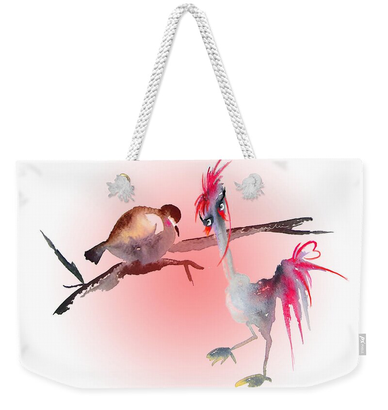 Fun Weekender Tote Bag featuring the painting You Are Just My Type by Miki De Goodaboom
