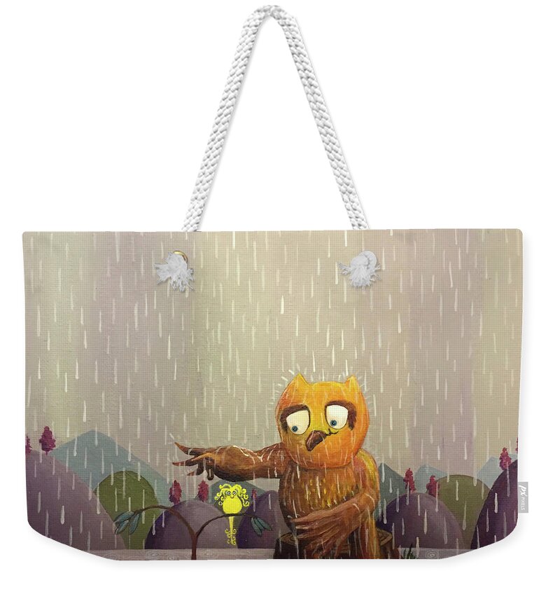 Friendship Weekender Tote Bag featuring the painting You are My Sunshine, When Skies are Gray by Mindy Huntress
