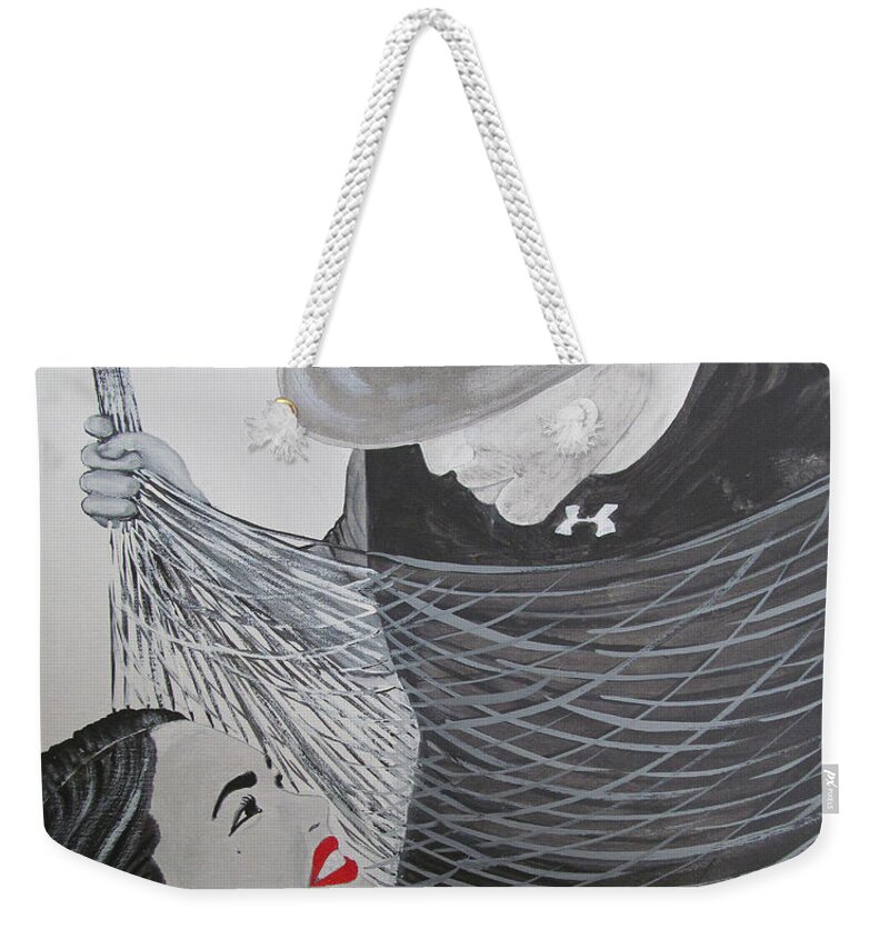 Love Weekender Tote Bag featuring the painting You Are The One by Gloria E Barreto-Rodriguez