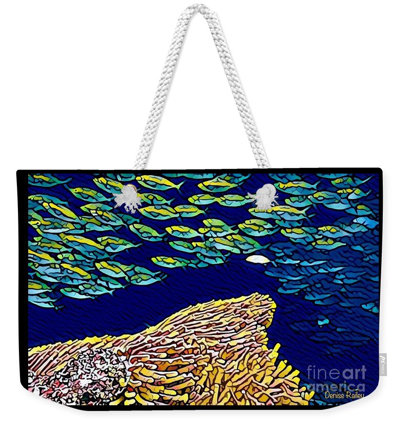 Coral Reef Weekender Tote Bag featuring the digital art You Be You by Denise Railey